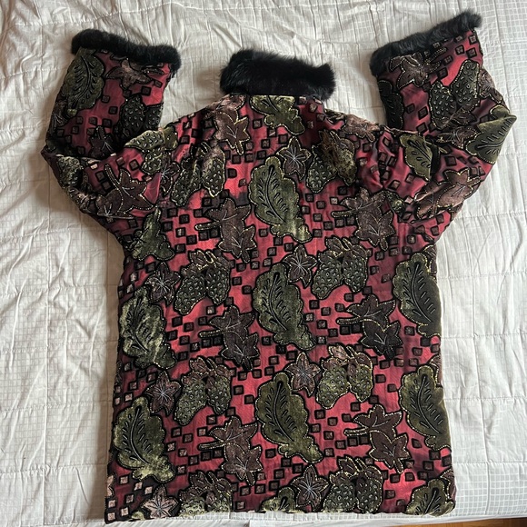 Velvet mesh faux fur Jacket - Picture 4 of 6